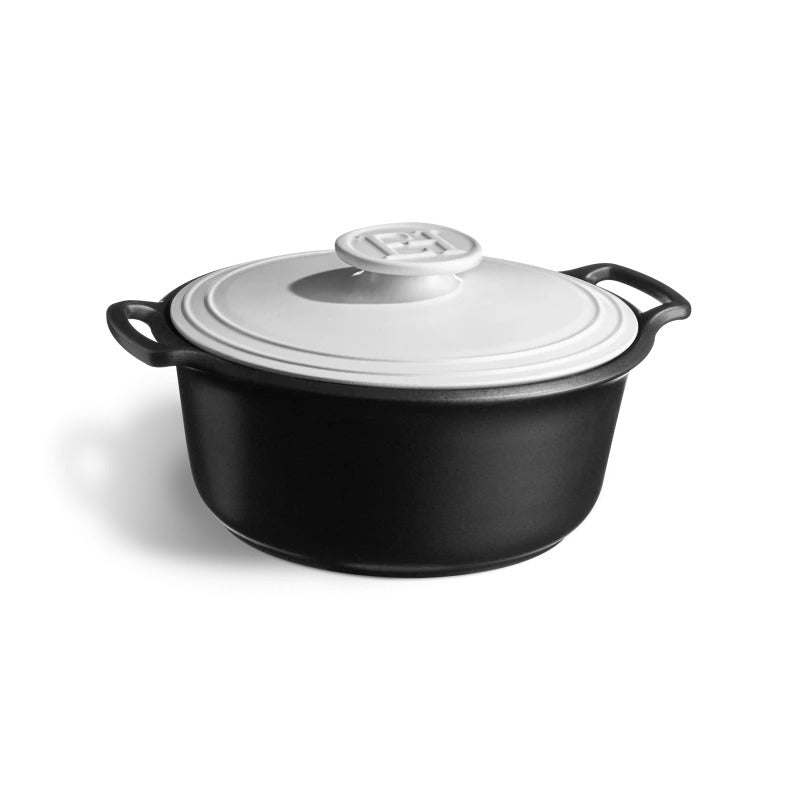 Emile Henry Sublime+ 4L Round Casserole with White Lid