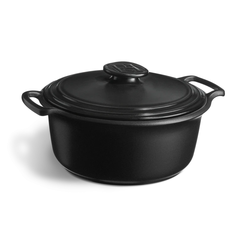 Emile Henry Sublime+ 5.5L Round Casserole with Slate Lid