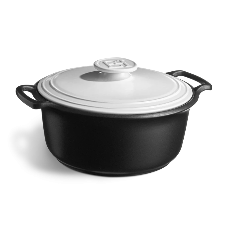 Emile Henry Sublime+ 7L Round Casserole with White Lid