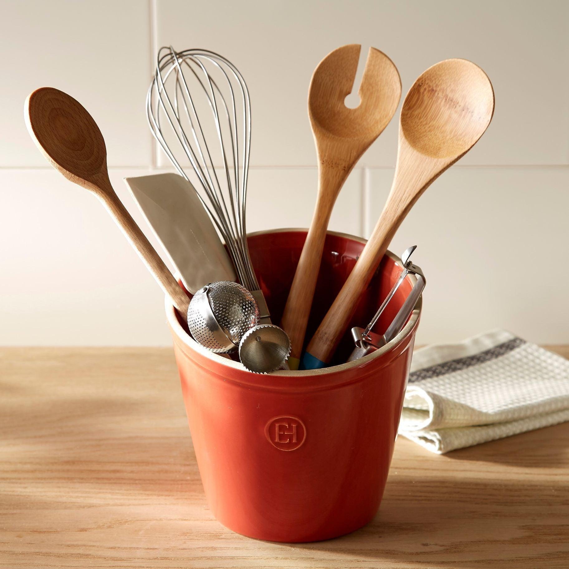 Utensil Pot Burgundy 15.6cm dia. - HAUSwares