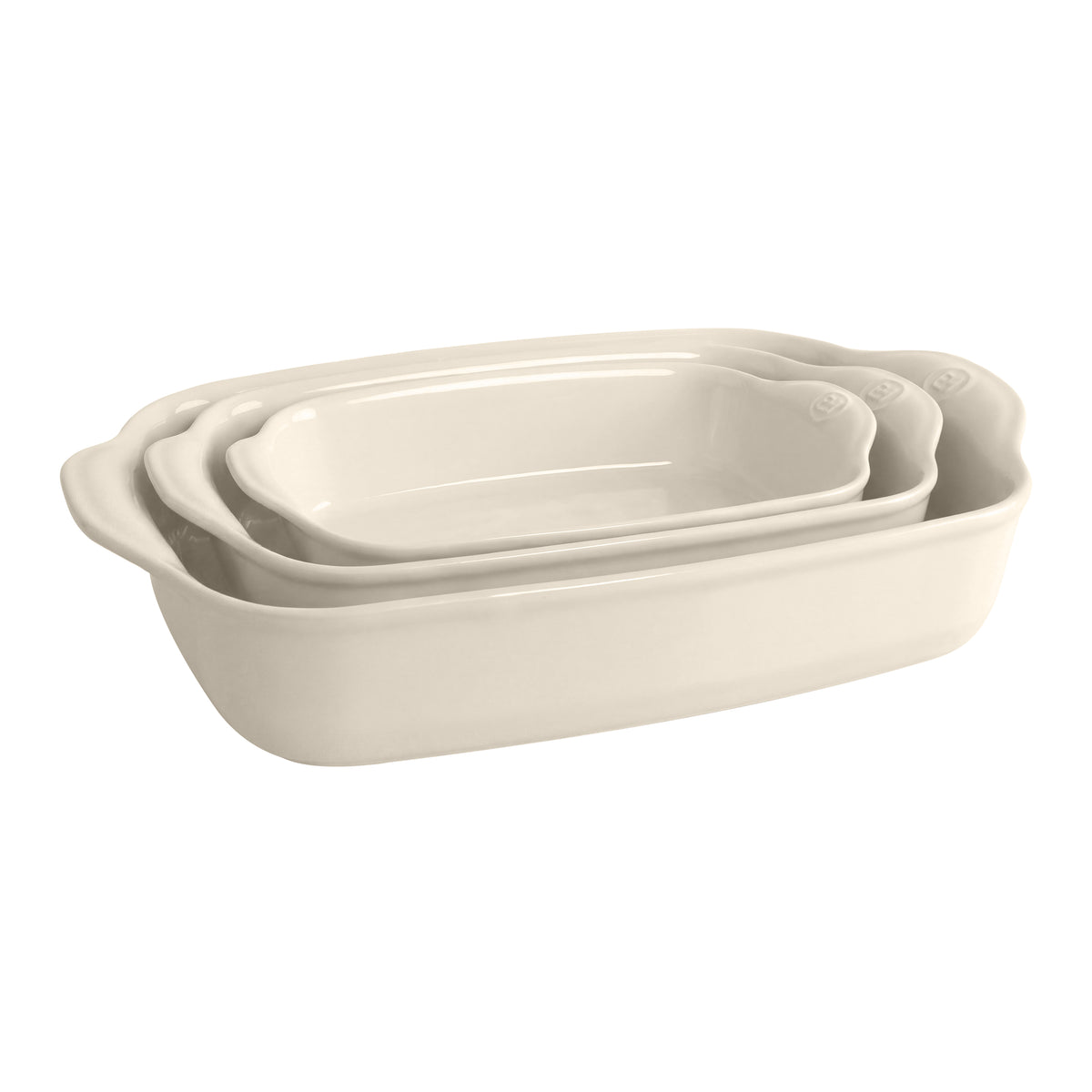 3pc Emile Henry oven dishes clay
