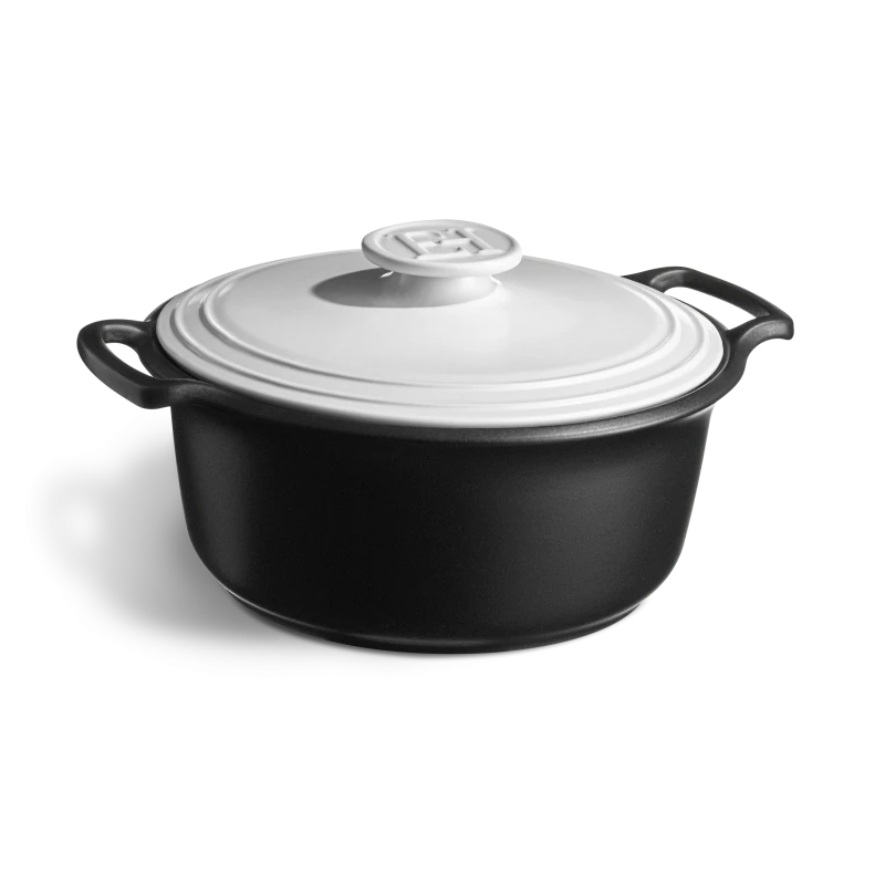 Emile Henry Sublime+ 5.5L Round Casserole with White Lid