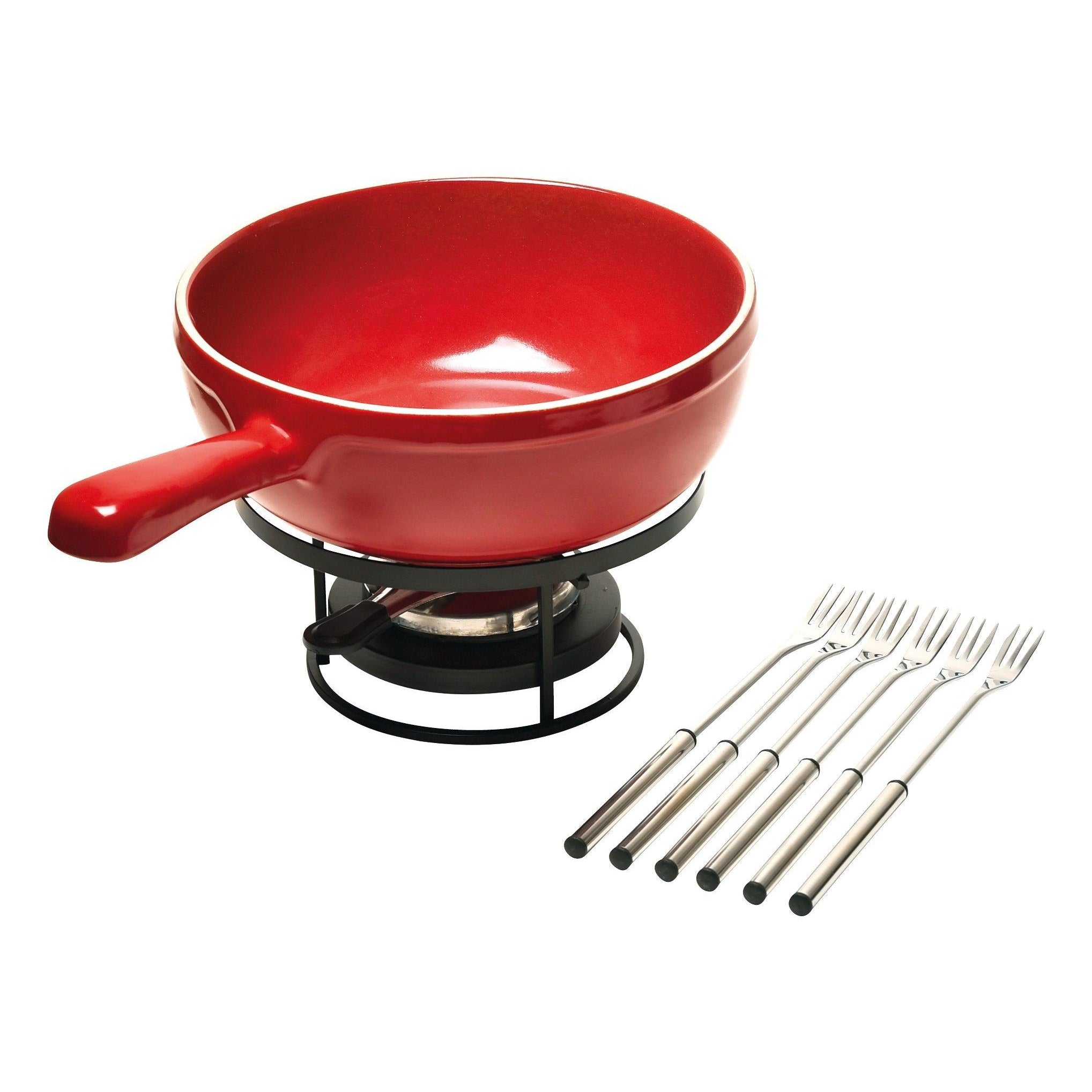  Fondue Set Burgundy 35.5cm dia.