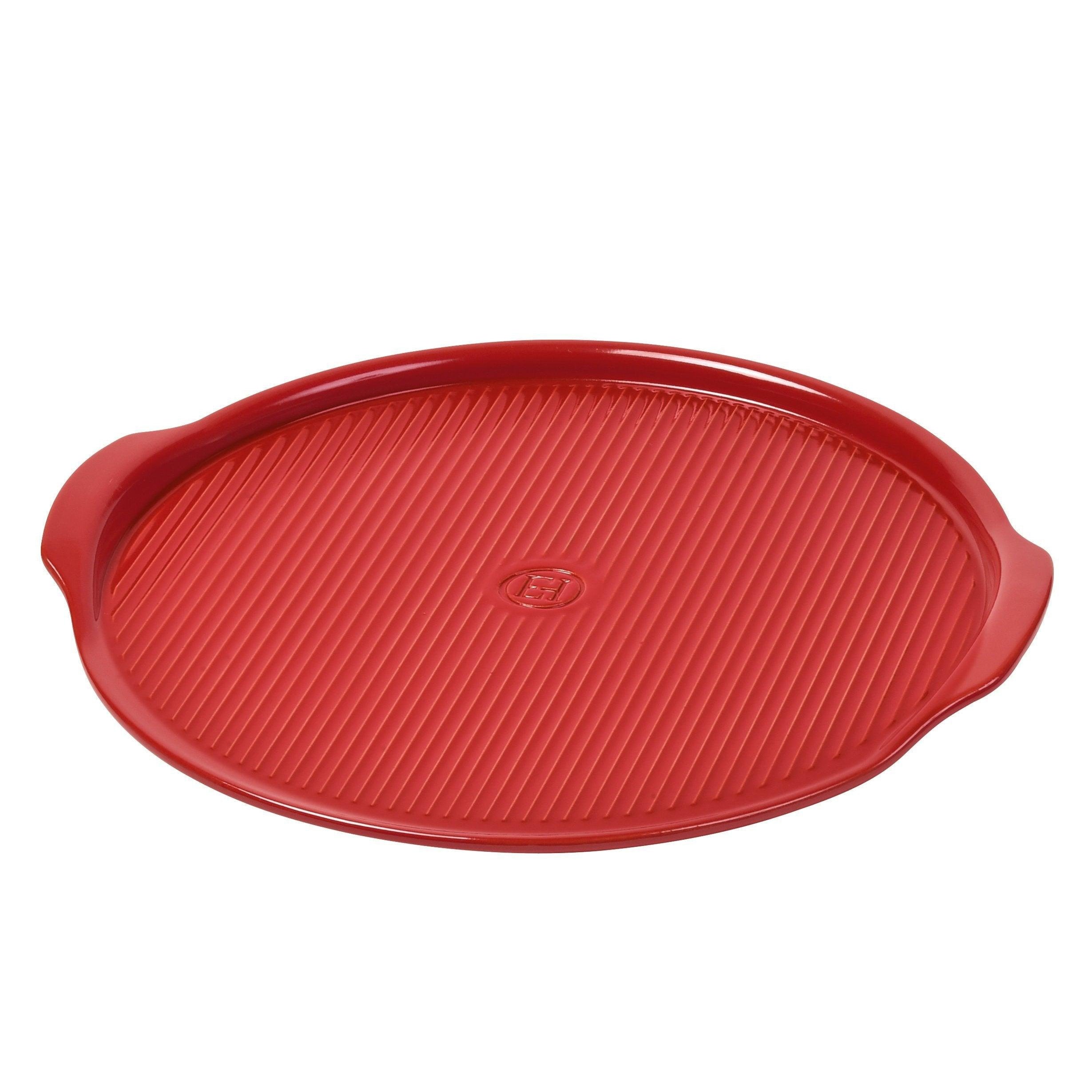  Ridged Pizza Stone Burgundy 40cm dia.